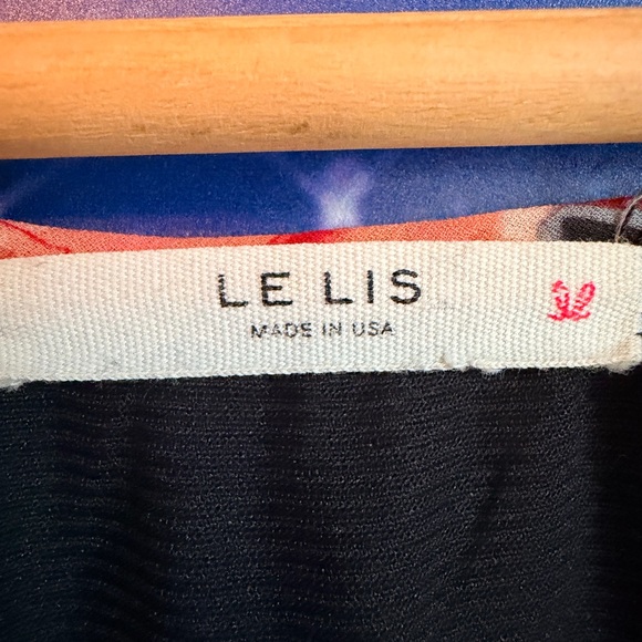 Le Lis Black Dress with Red Floral Design - Picture 4 of 4